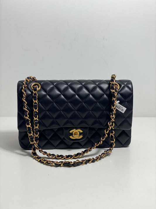 Chanel Classic Double Flap Bag Medium Lambskin Leather- Authentic Luxury Handbag