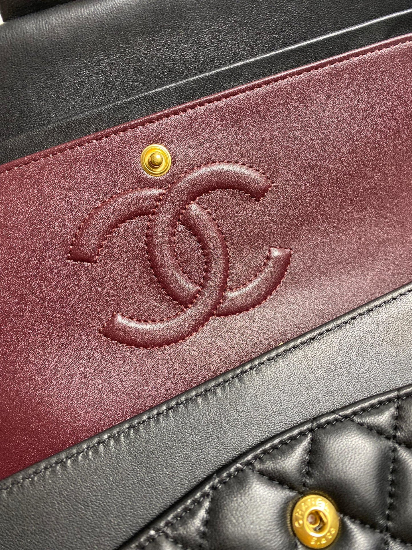 Chanel Classic Double Flap Bag Medium Lambskin Leather- Authentic Luxury Handbag